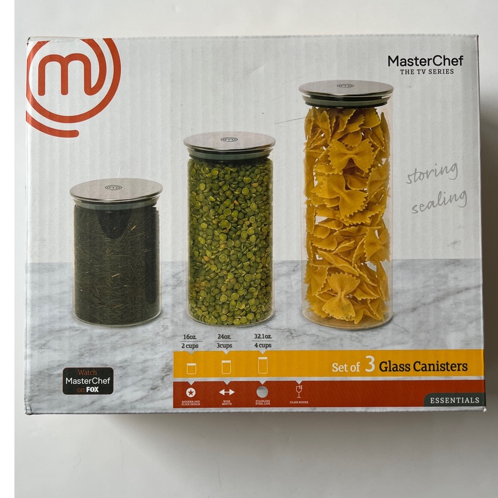 MasterChef The TV Series Set of 3 Glass Canister Set
